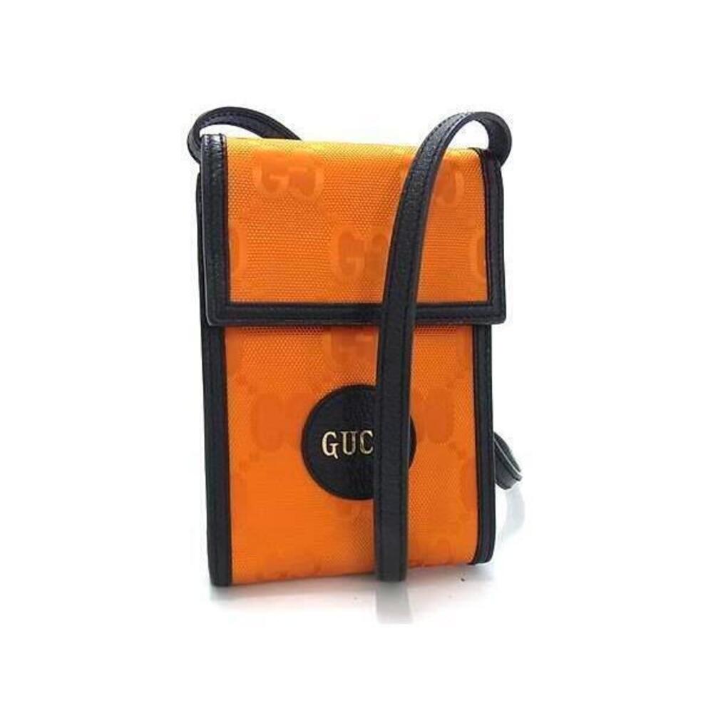 GUCCI Beige the Grid GG Canvas Smartphone Case Shoulder Bag Orange